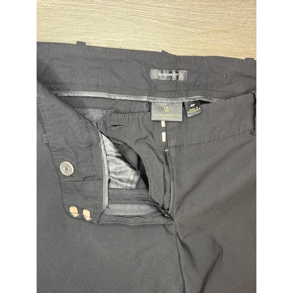 Black Modern Fit Ankle Dress Pants Petite 4 Workwear - Picture 2 of 5